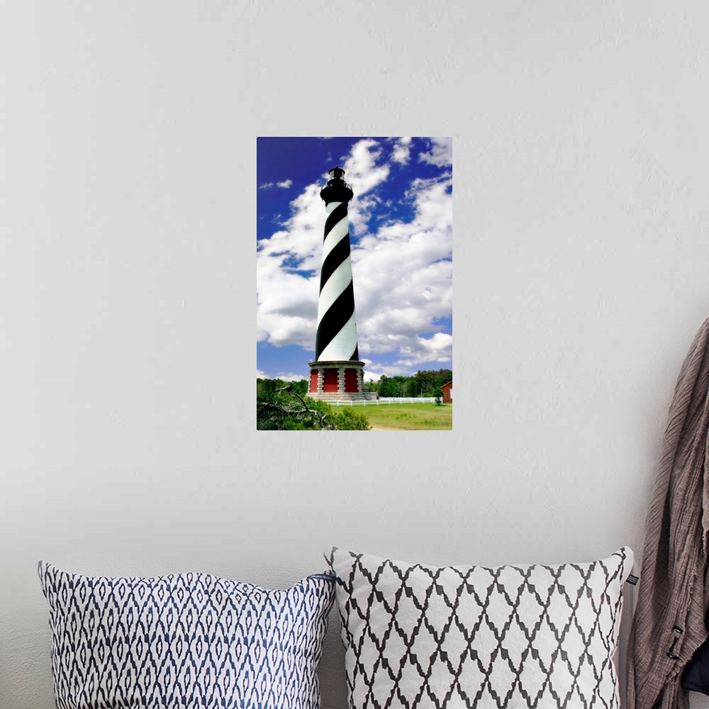A bohemian room featuring Cape Hatteras Light
