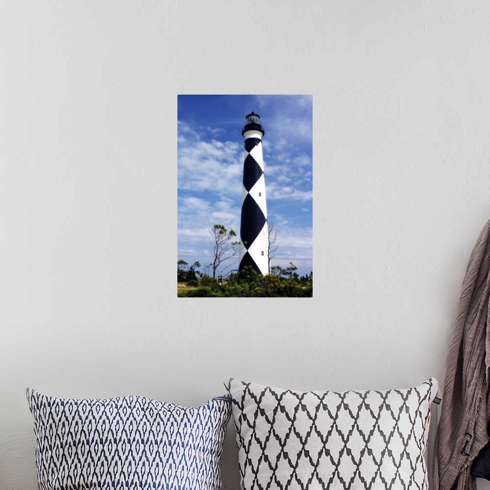 A bohemian room featuring Cape Lookout Lighthouse