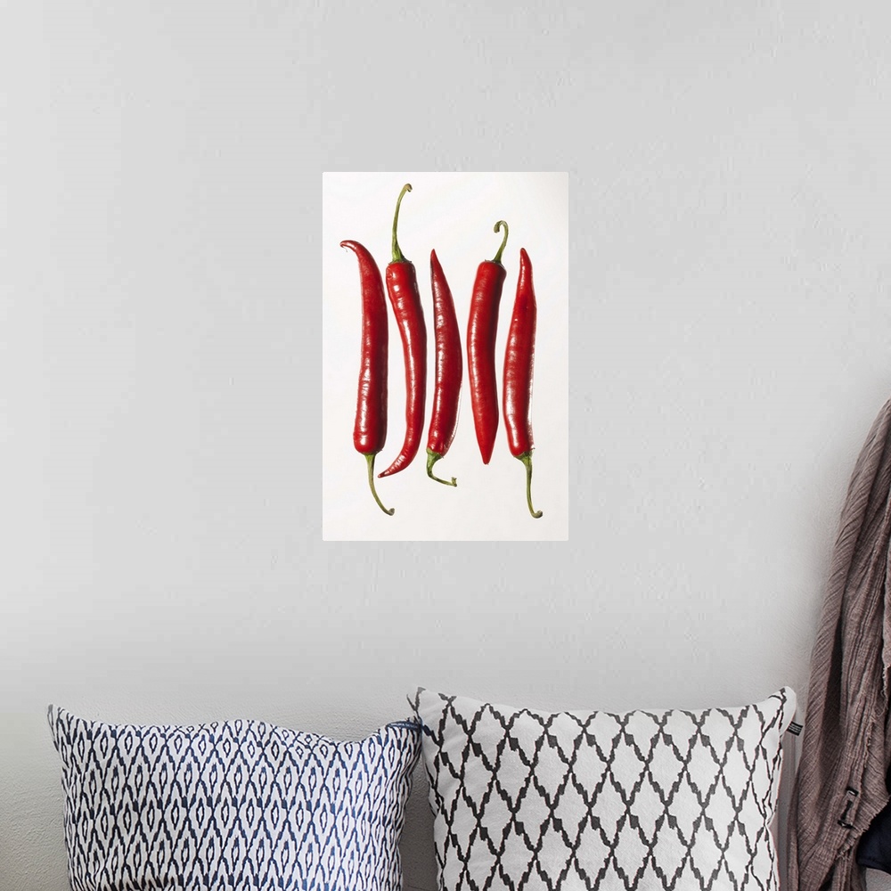 A bohemian room featuring Chili Peppers in a Row
