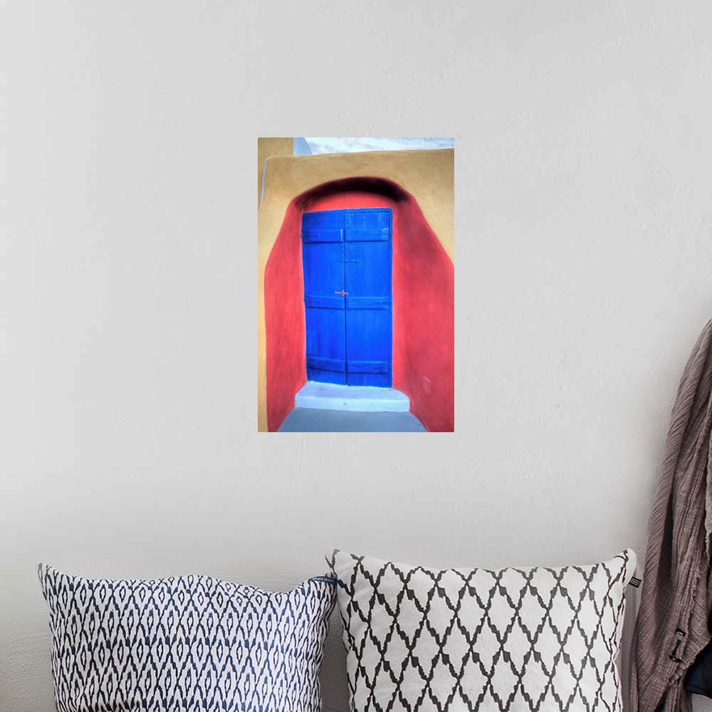 A bohemian room featuring Colorful Building In Oia On Santorini In The Greek Isles