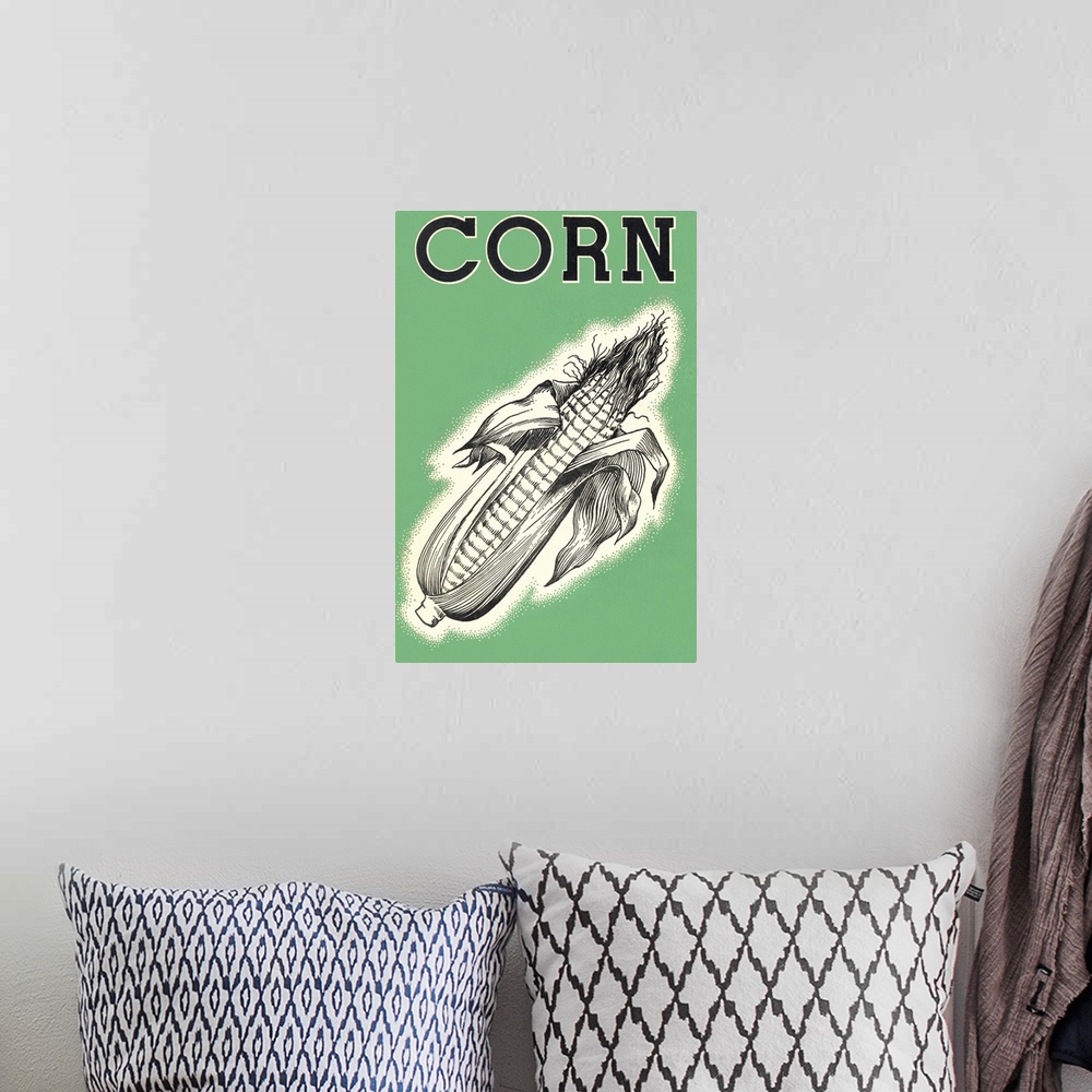 A bohemian room featuring Corn Advertisement