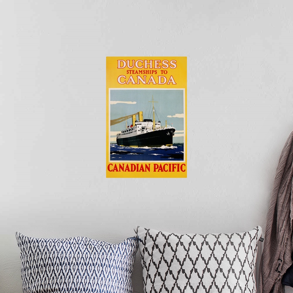 A bohemian room featuring Duchess Steamships To Canada Poster