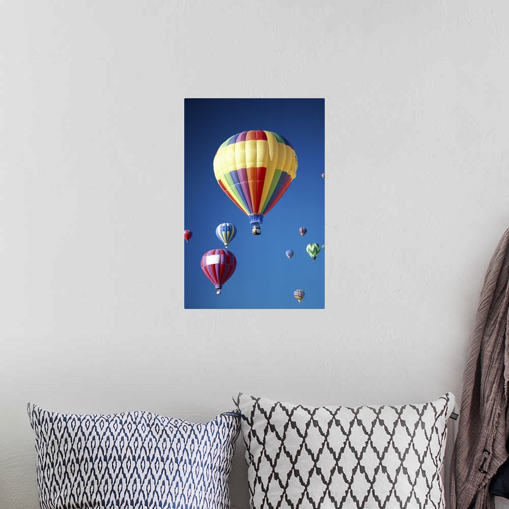 A bohemian room featuring Hot air balloons