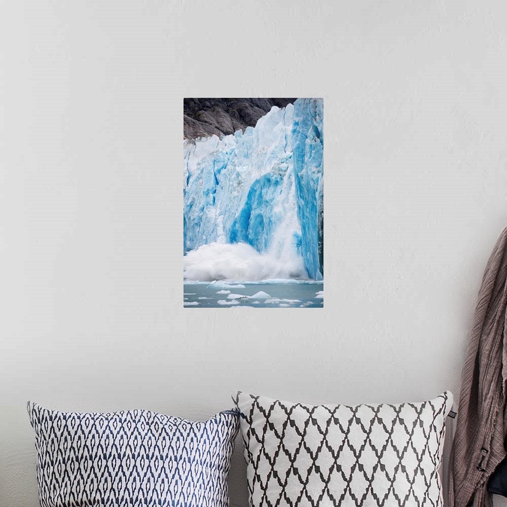 A bohemian room featuring Icebergs calving from face of Dawes Glacier along Endicott Arm.