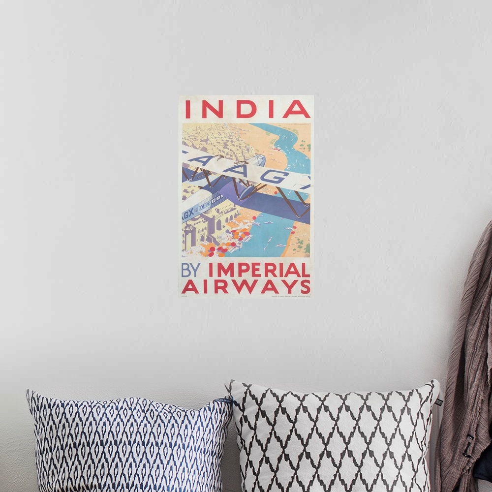 A bohemian room featuring India By Imperial Airways Poster