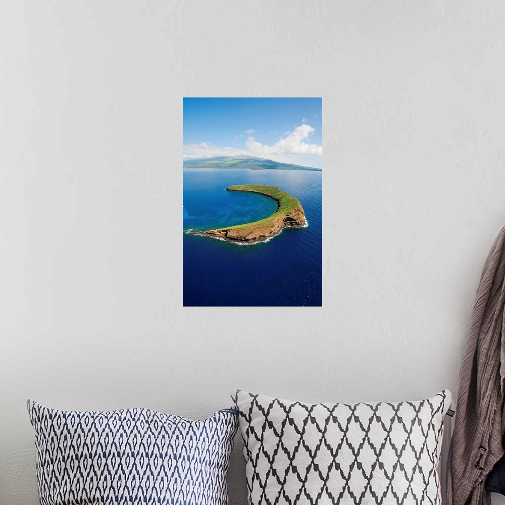 A bohemian room featuring Molokini islet, famous snorkeling location off the coast of Maui, Hawaii. Molokini is a marine pr...