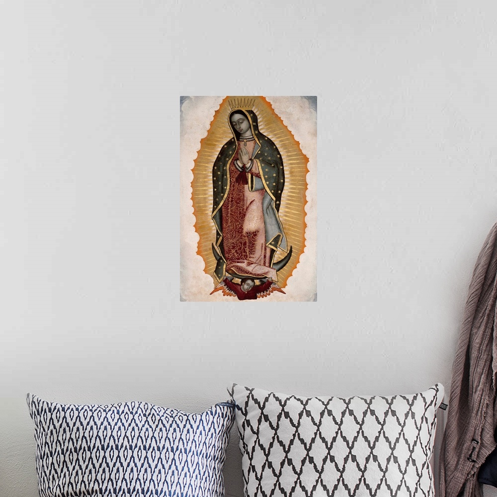 A bohemian room featuring Our Lady of Guadalupe or Virgin of Guadalupe by anonymous artist 16th century - Santuario della M...