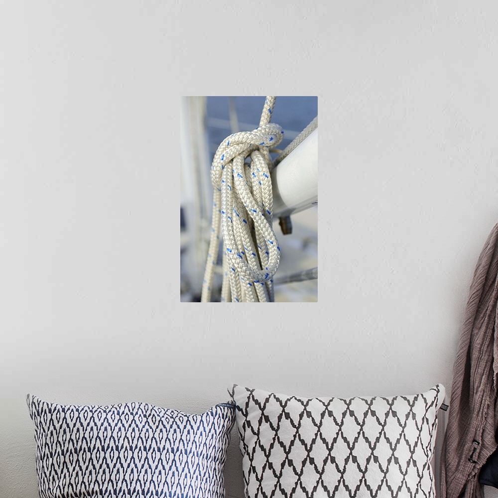 A bohemian room featuring Rope on sailboat