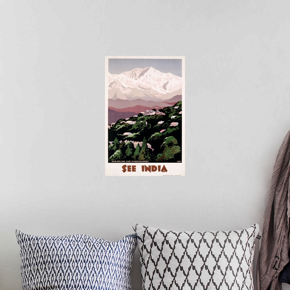 A bohemian room featuring See India Poster By Shep