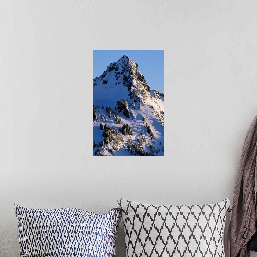 A bohemian room featuring Pinnacle Peak in the Tatoosh Range, Mount Rainier National Park