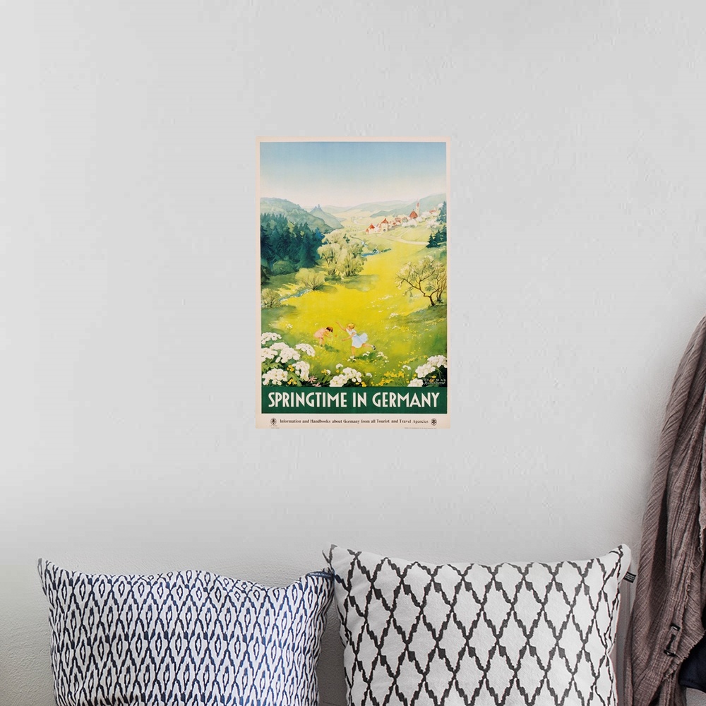 A bohemian room featuring Springtime In Germany Poster By Dettmar Nettelhorst