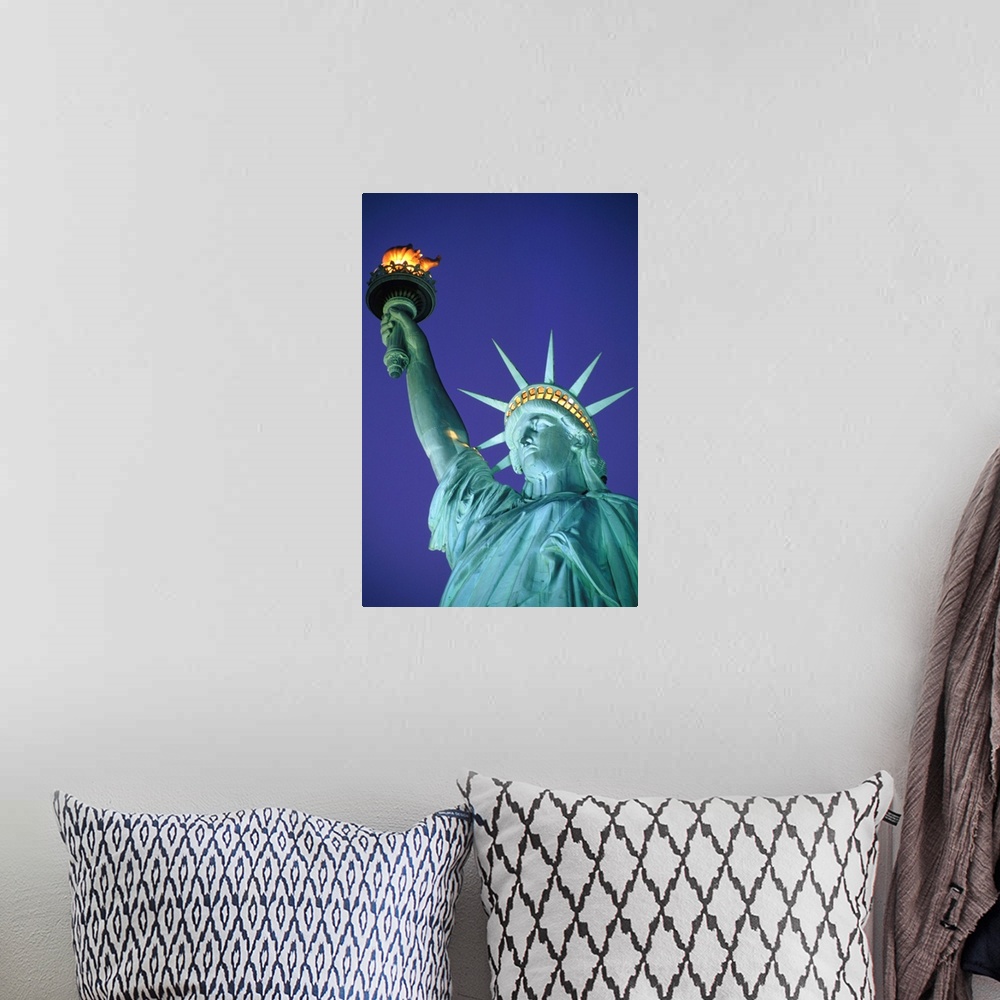 A bohemian room featuring Statue Of Liberty In New York City At Dusk