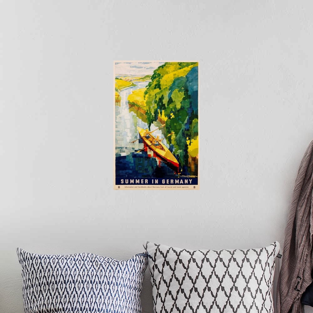 A bohemian room featuring Summer In Germany Poster By Werner Von Axster-Heudtlass
