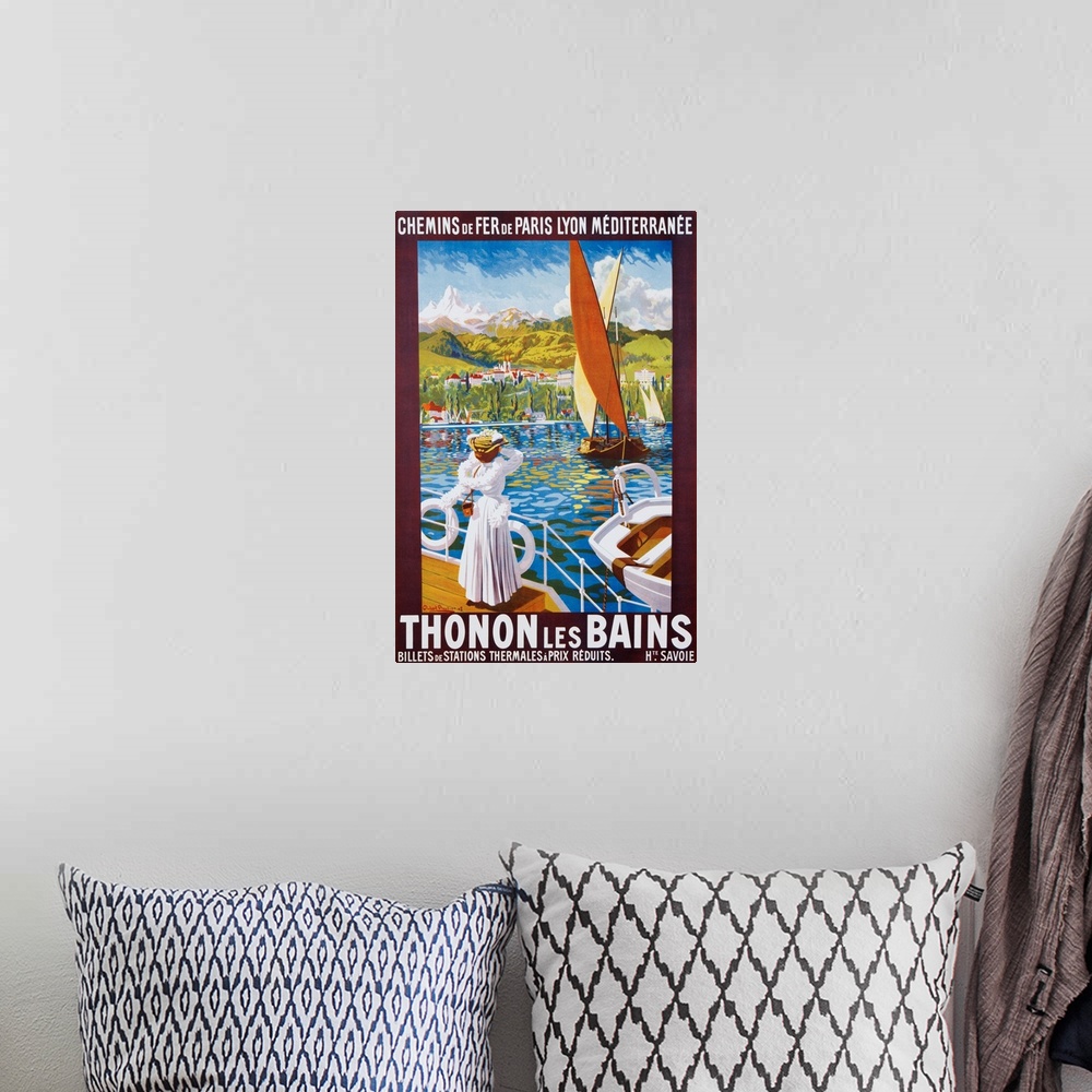 A bohemian room featuring Thonon Les Bains Poster By Robert Boullier