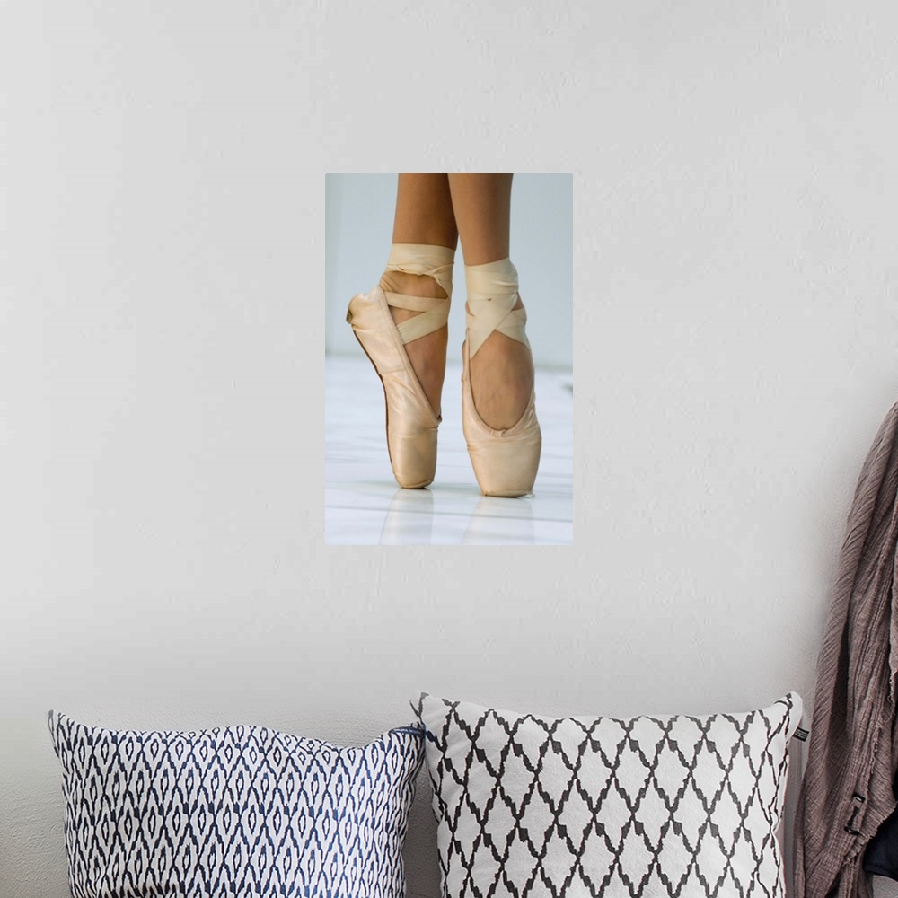 A bohemian room featuring Woman wearing ballerina shoes