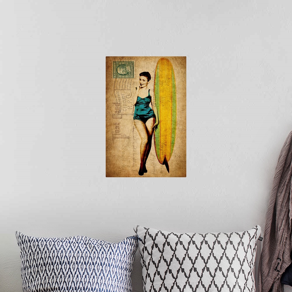 A bohemian room featuring Pinup Girl Surfing
