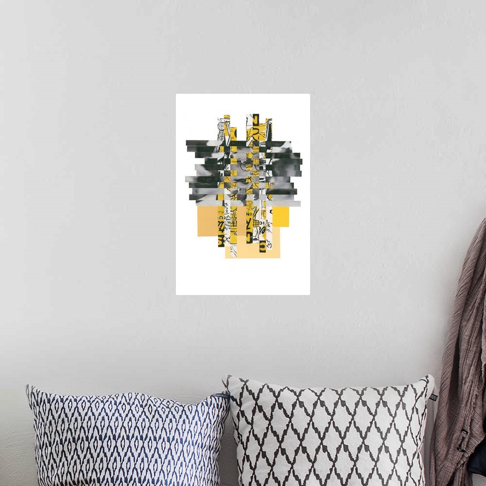 A bohemian room featuring Woven Portrait (Yellow)