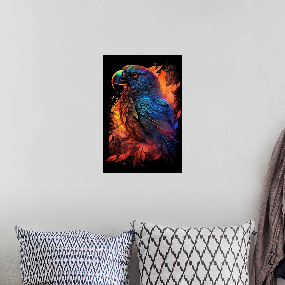 A bohemian room featuring Parrot II