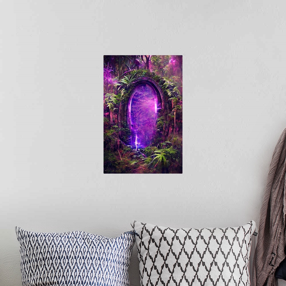 A bohemian room featuring Purple Portal Redo