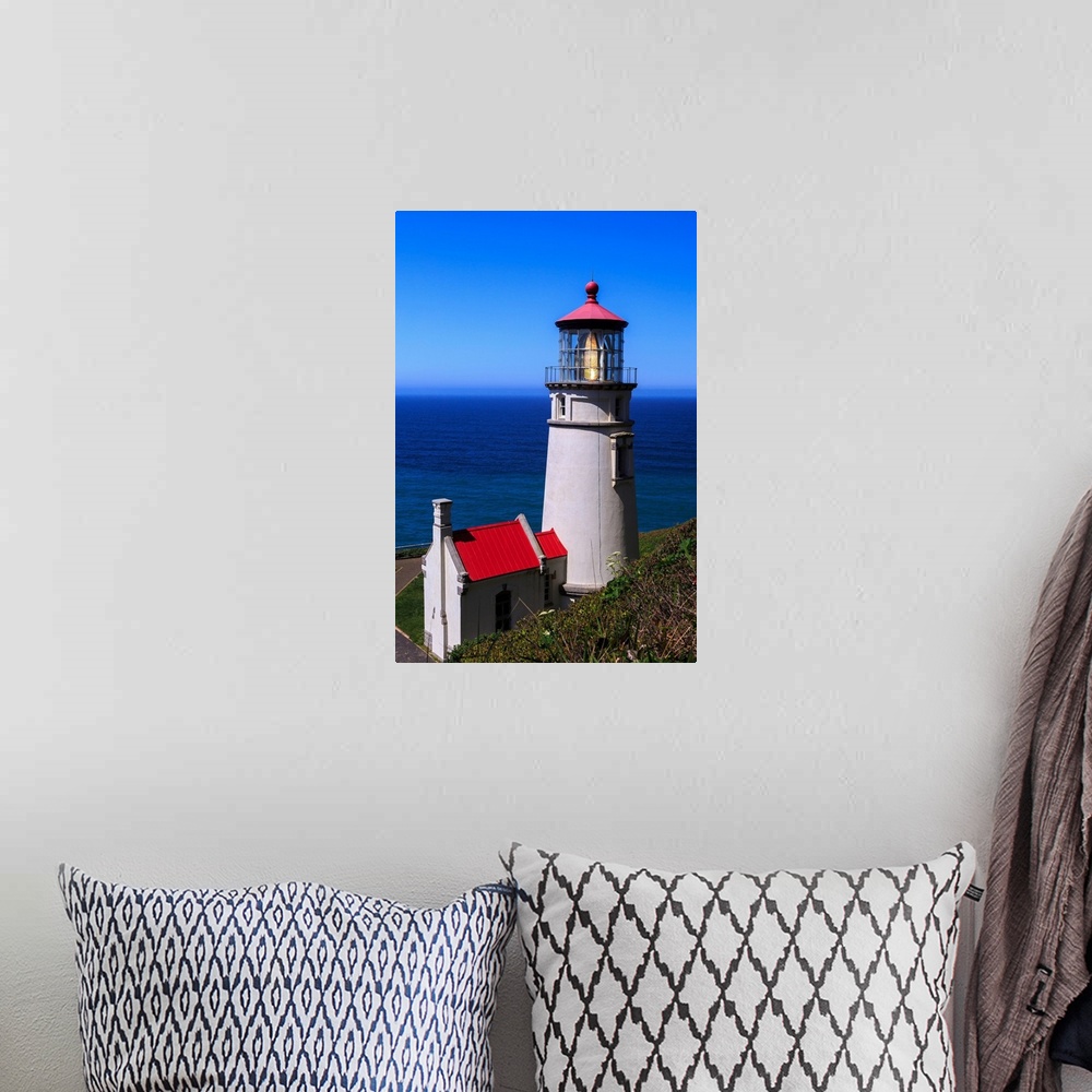 A bohemian room featuring Heceta Head Lighthouse
