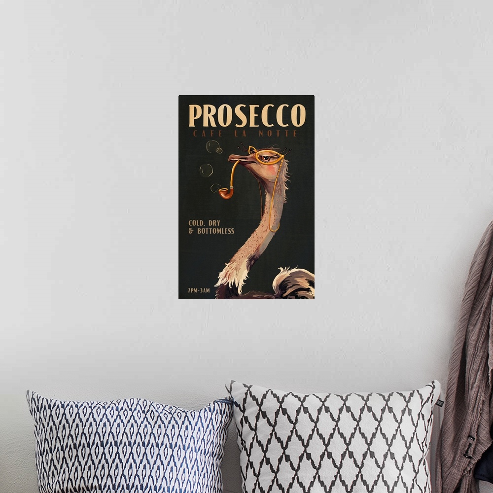 A bohemian room featuring Deco Prosecco Ostrich