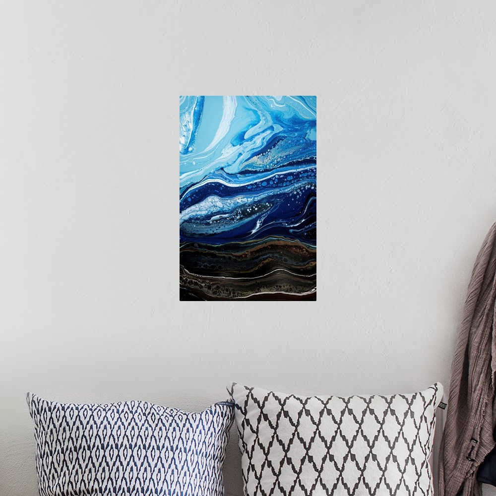 A bohemian room featuring Sky Blue Abstract 38
