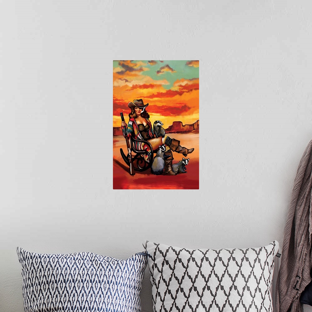 A bohemian room featuring Tequila Sunrise Badger