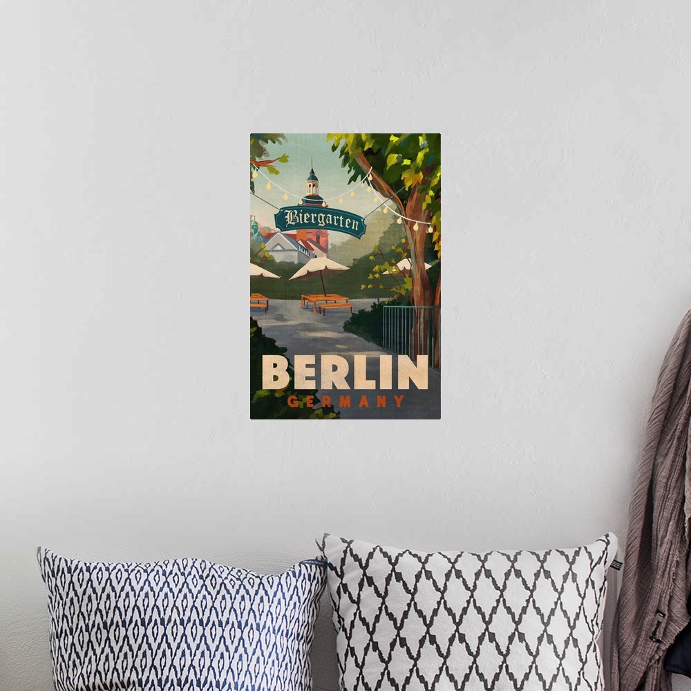 A bohemian room featuring Travel Poster Berlin