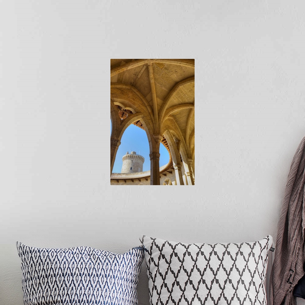 A bohemian room featuring Castell de Bellver, Palma de Mallorca, Mallorca, Balearic Islands, Spain