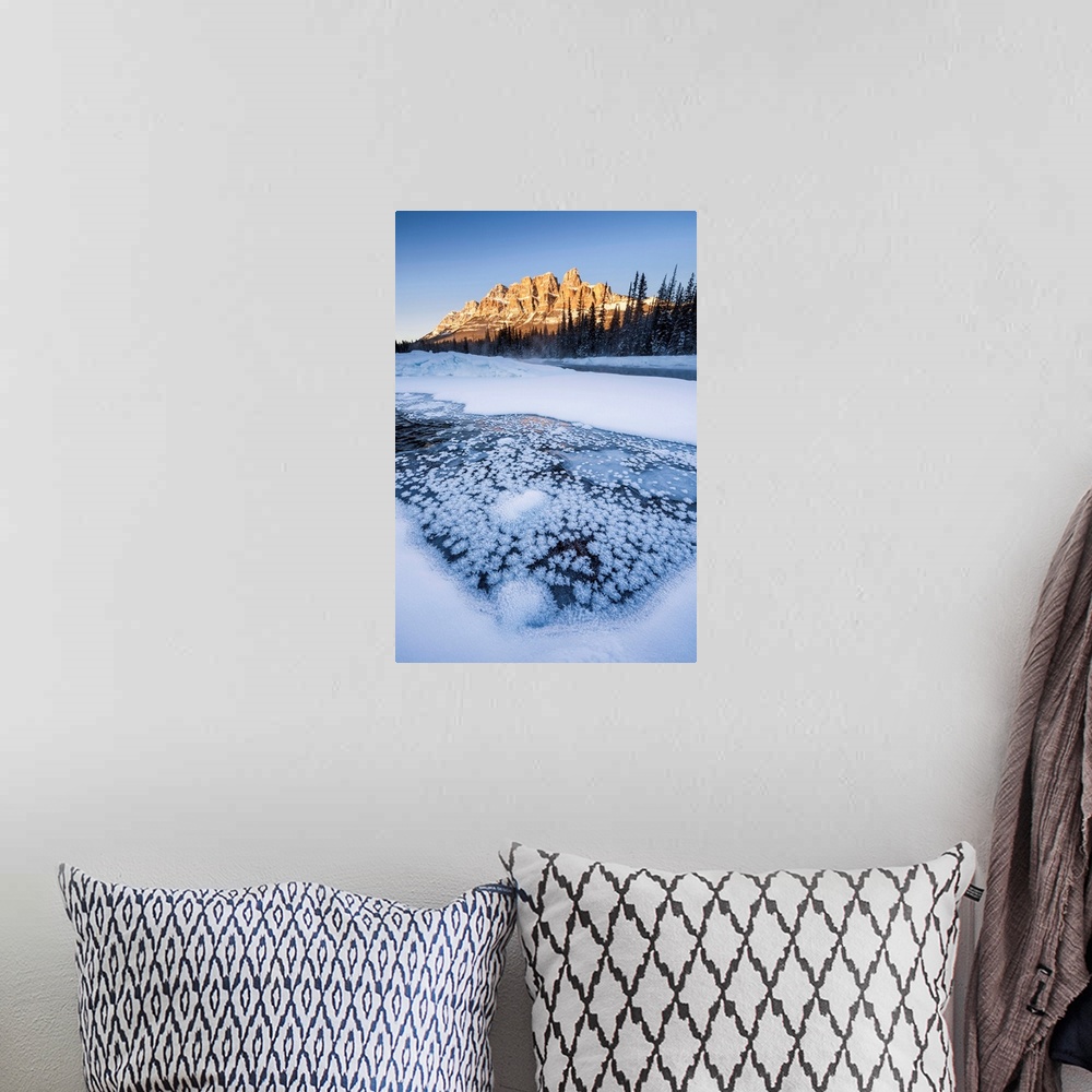 A bohemian room featuring Castle Mountain In Winter, Banff National Park, Alberta, Canada