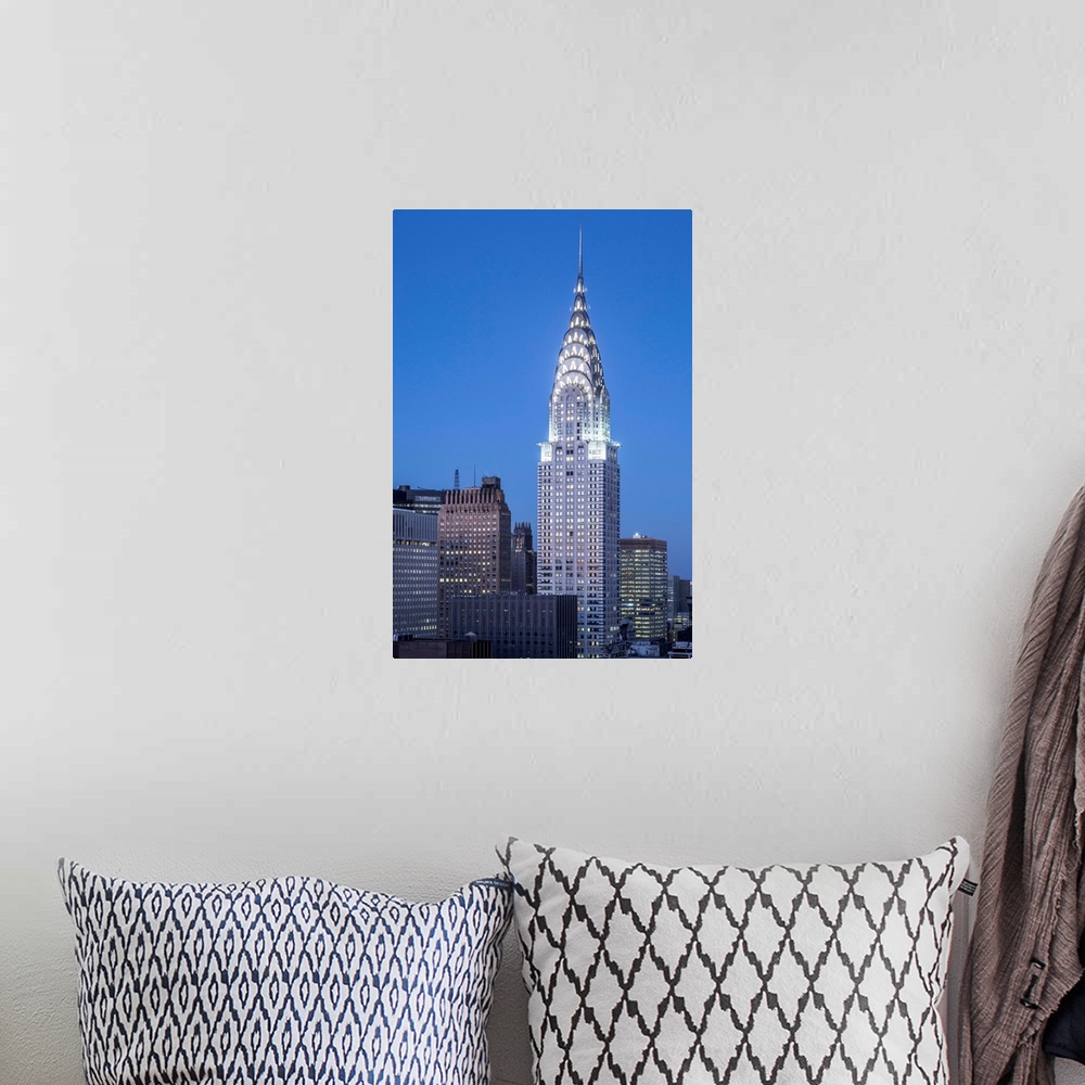 A bohemian room featuring Chrysler Building, Manhattan, New York City, New York, USA.