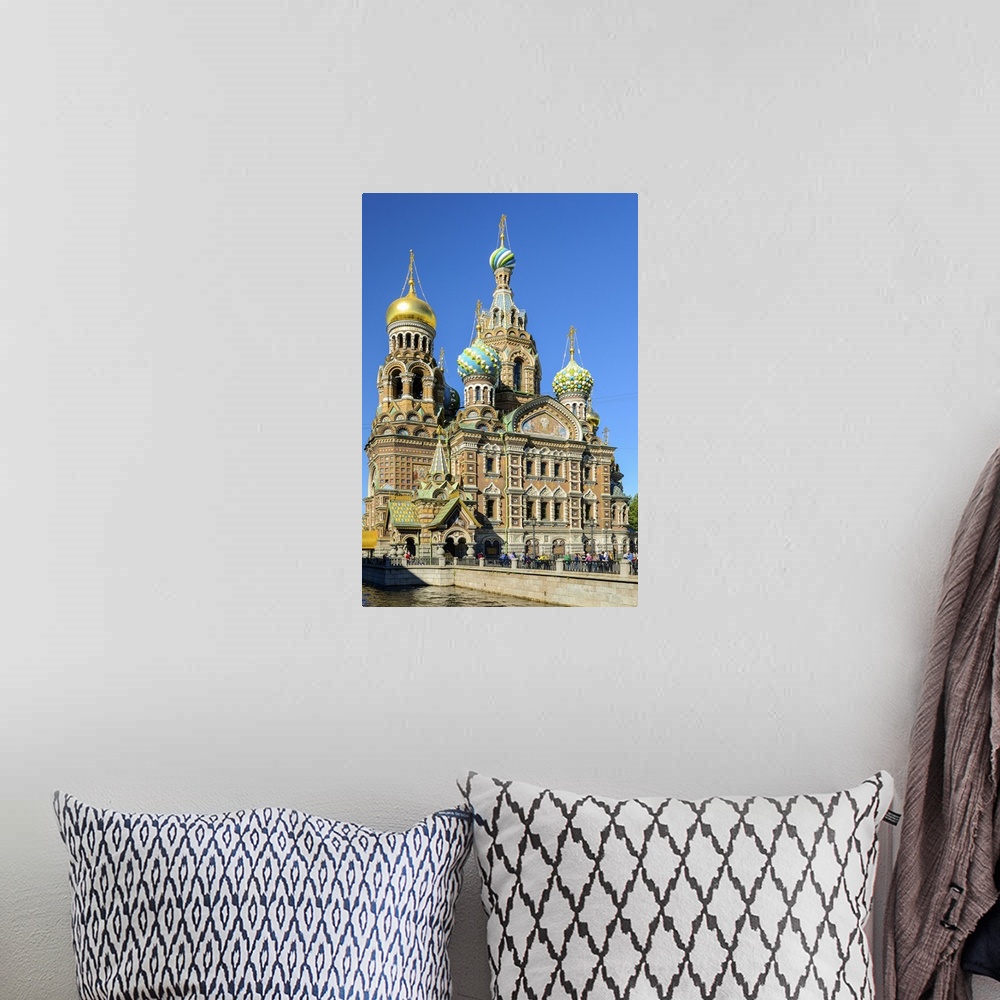 A bohemian room featuring Church of our Saviour on the spilled blood on Griboedov Canal, Saint Petersburg, Russia.