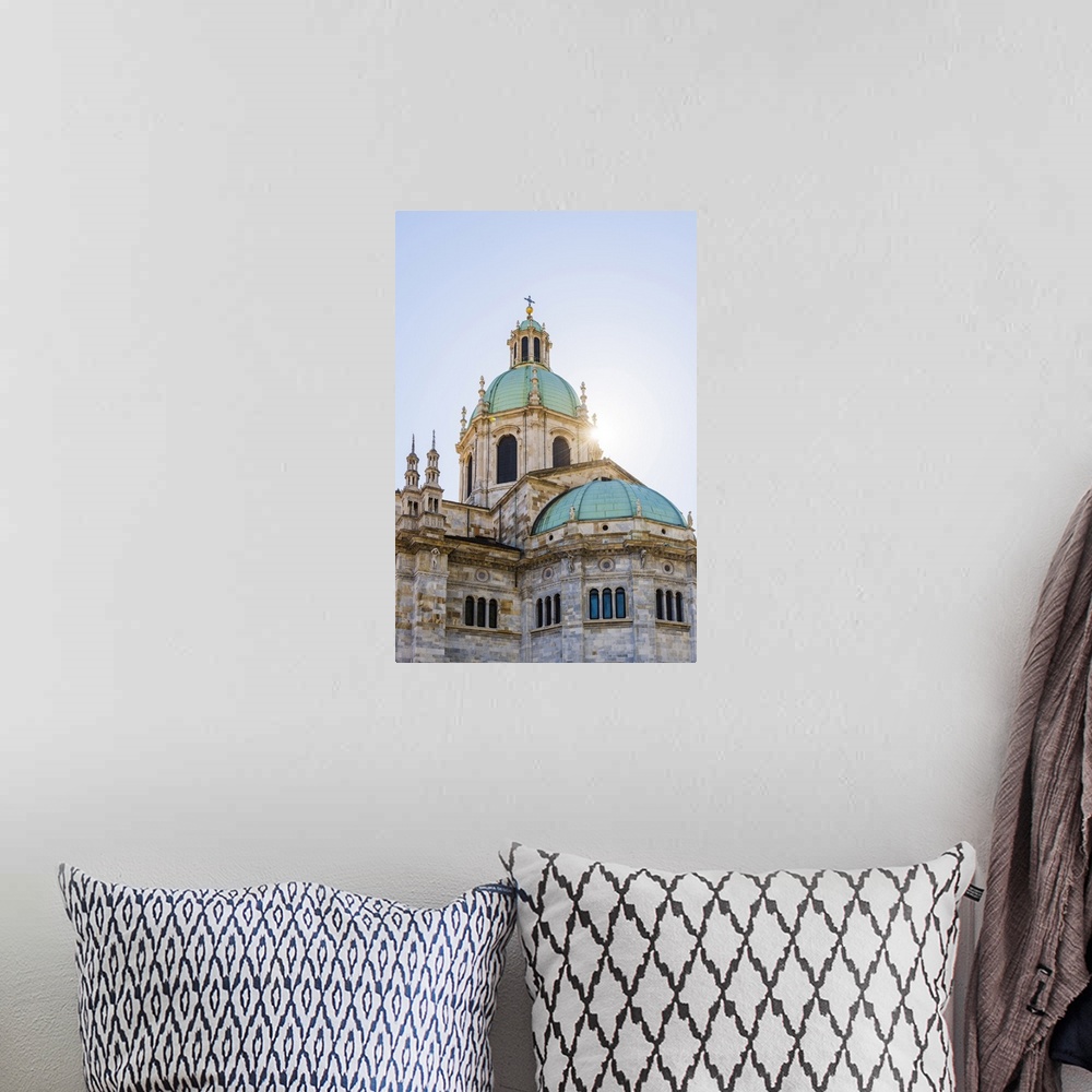 A bohemian room featuring Como, Lombardy, Italy. Low angle view of the Como Cathedral (Duomo), dedicated to the Assumption ...