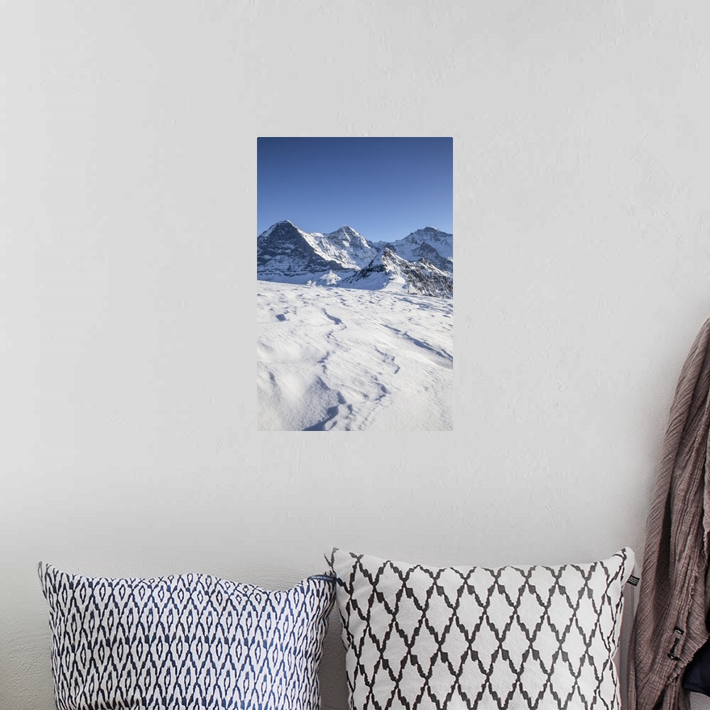 A bohemian room featuring Eger, Monch, Jungfrau from Mannlichen, Jungfrau Region, Berner Oberland, Switzerland.