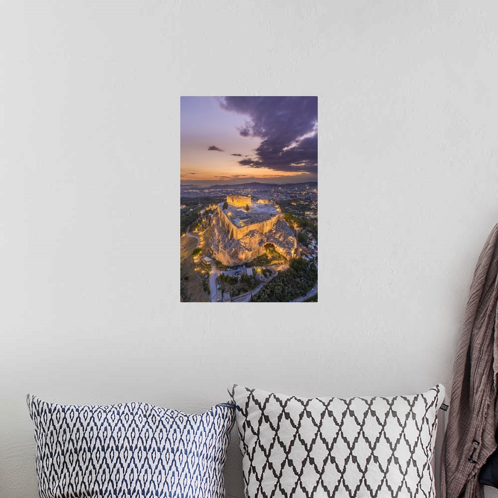 A bohemian room featuring Greece, Athens, Aerial view of the Parthenon.