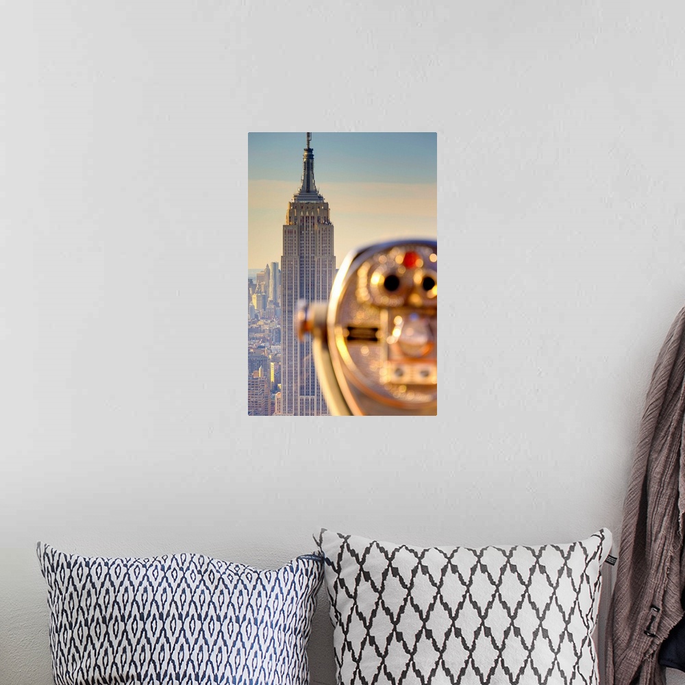 A bohemian room featuring USA, New York, Manhattan, Midtown, Empire State Building from Top of The Rock, Rockefeller Center...