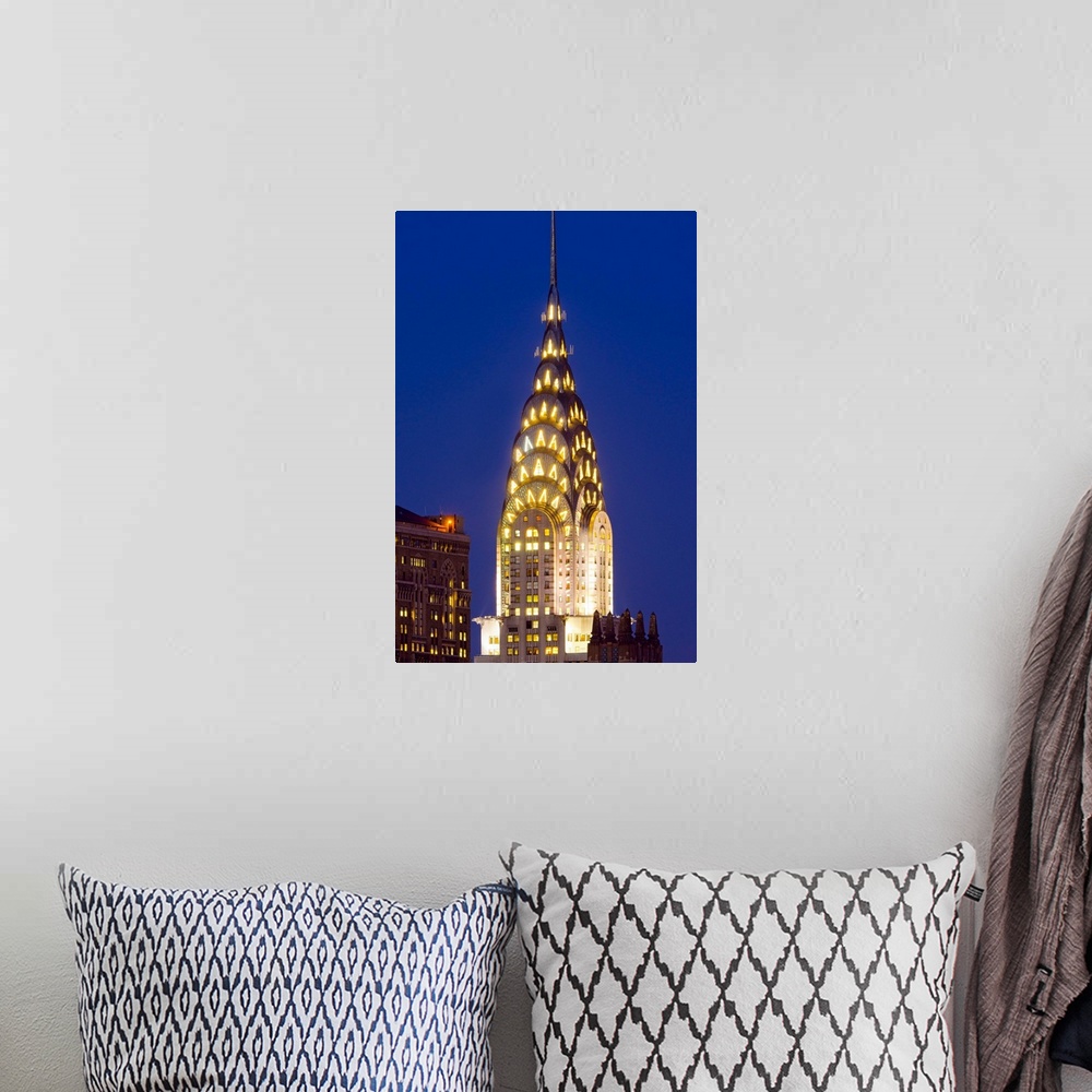 A bohemian room featuring USA, New York, Manhattan, Midtown, Chrysler Building in centre