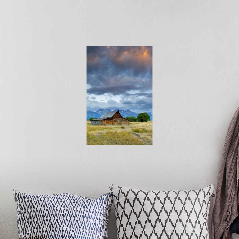 A bohemian room featuring Old Barn and Teton Mountain Range, Jackson Hole, Wyoming, USA