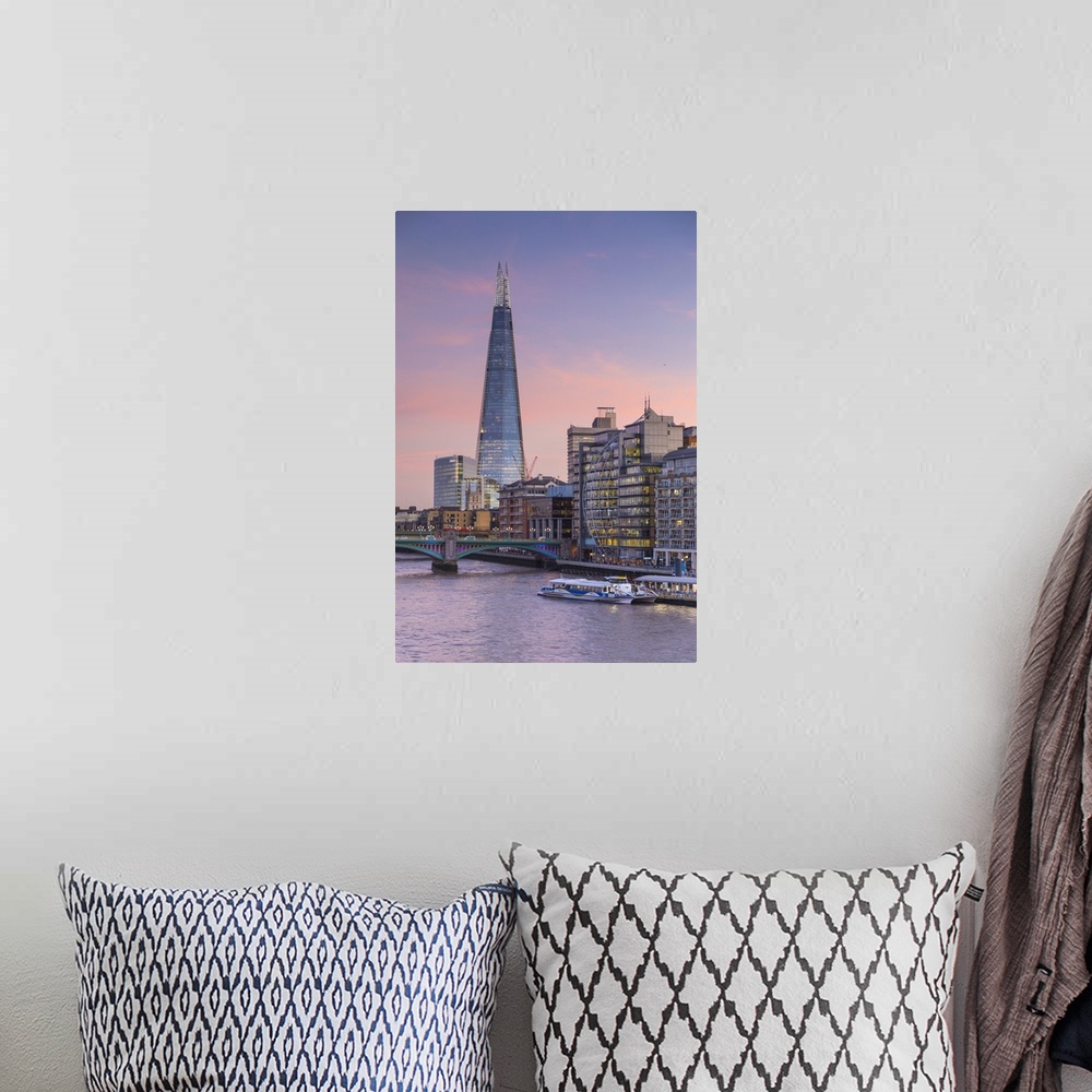 A bohemian room featuring River Thames, Southwark Bridge and The Shard, London, England, UK