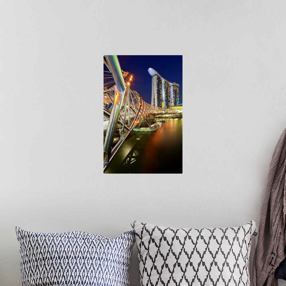 A bohemian room featuring The Helix Bridge and Marina Bay Sands, Marina Bay, Singapore, South East Asia