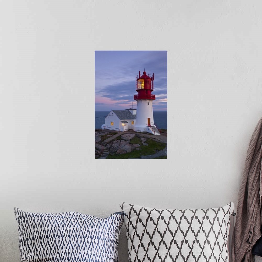 A bohemian room featuring The idyllic Lindesnes Fyr Lighthouse, Lindesnes, Norway