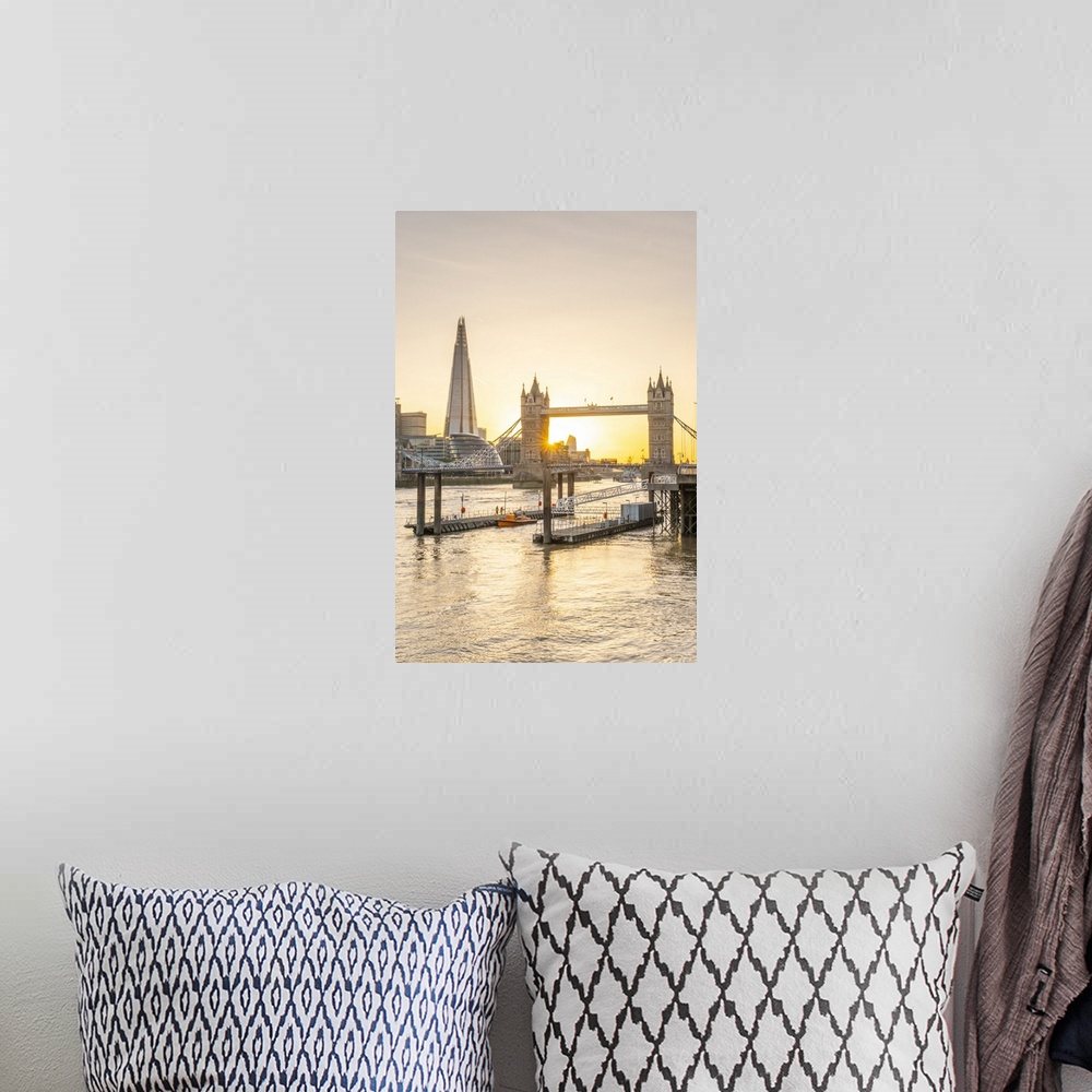 A bohemian room featuring Tower Bridge and The Shard, River Thames, London, England, UK
