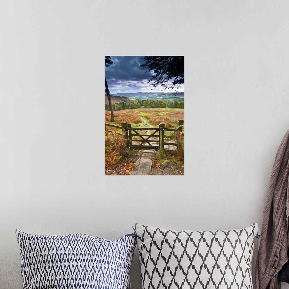 A bohemian room featuring UK, England, Derbyshire, Peak District National Park, from Stanage Edge