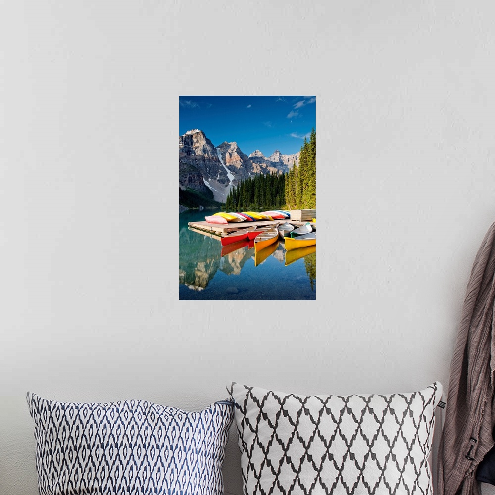 A bohemian room featuring Valley Of The Ten Peaks And Moraine Lake, Banff National Park, Alberta, Canada