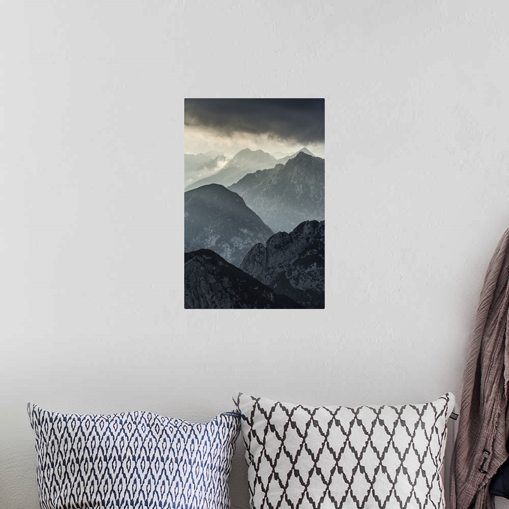 A bohemian room featuring View of the Austrian Alps from Mangrt, Slovenia. Central & Eastern Europe, Slovenia.