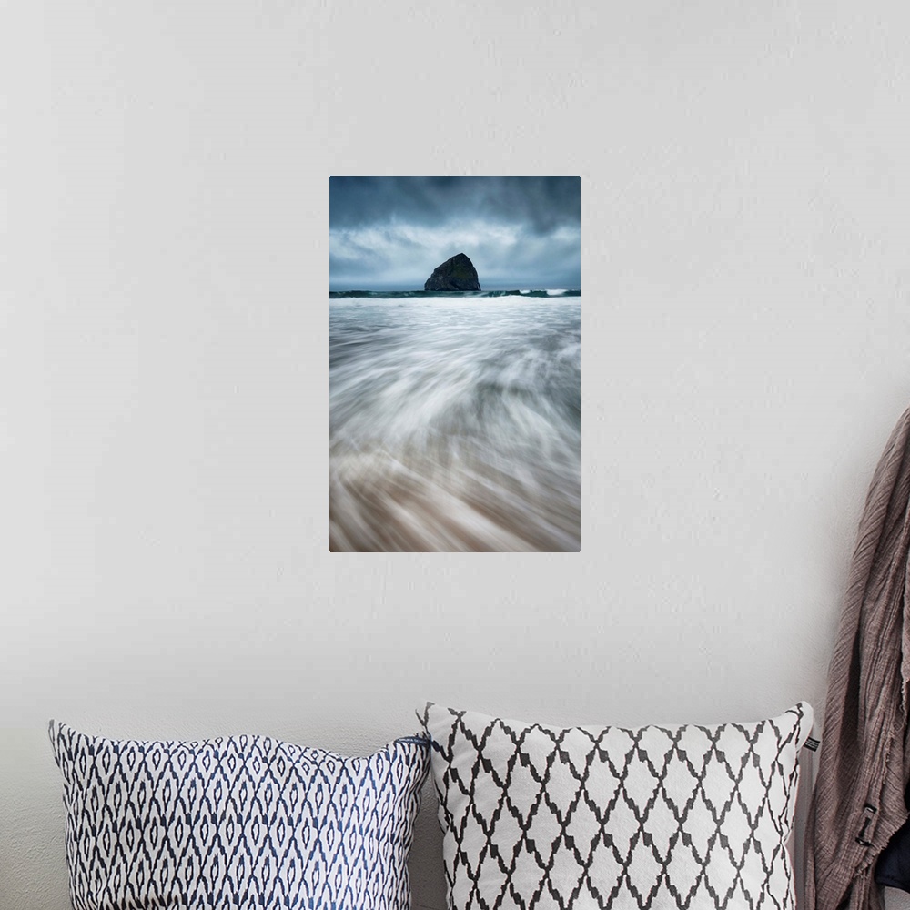 A bohemian room featuring Streaking Tide Rushing In and Haystack Rock, Pacific City