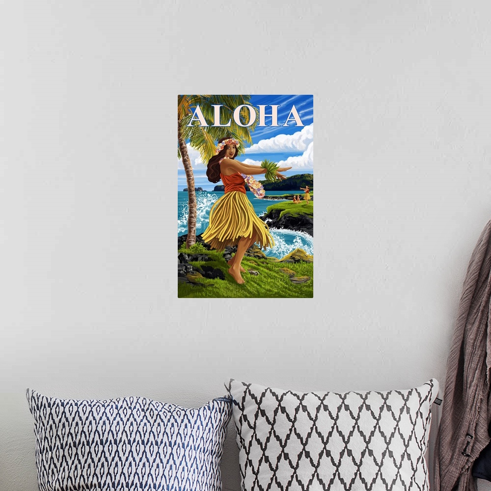 A bohemian room featuring Aloha - Hula Girl On Coast