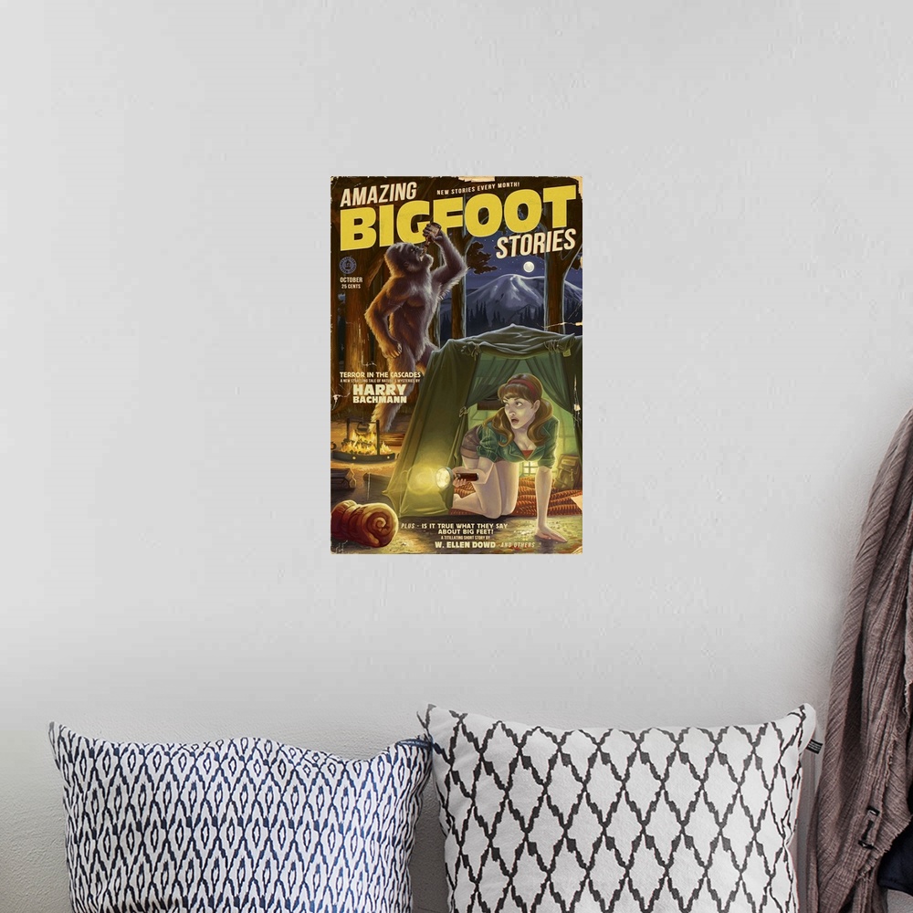 A bohemian room featuring Amazing Bigfoot Stories