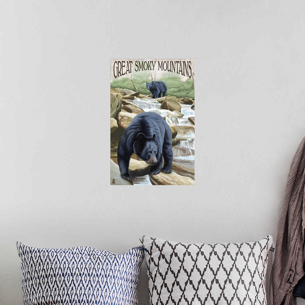 A bohemian room featuring Black Bears Fishing, Great Smoky Mountains