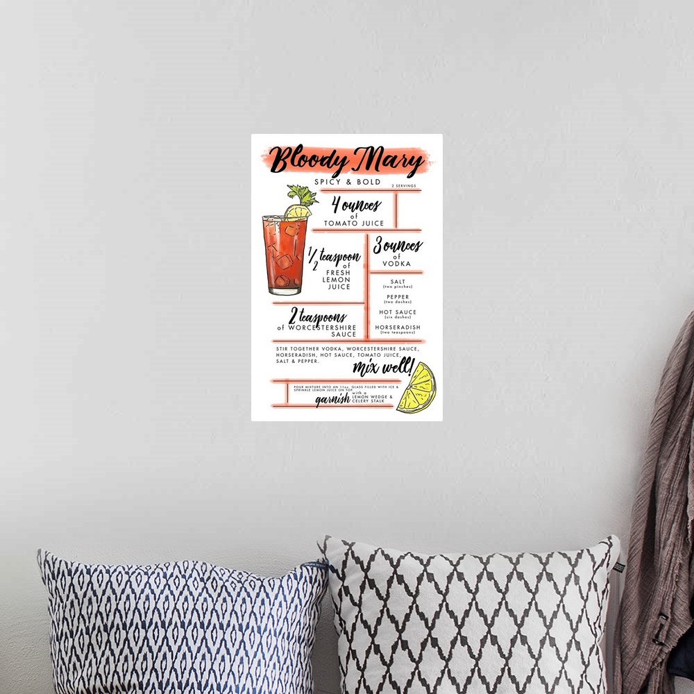 A bohemian room featuring Bloody Mary - Cocktail Recipe